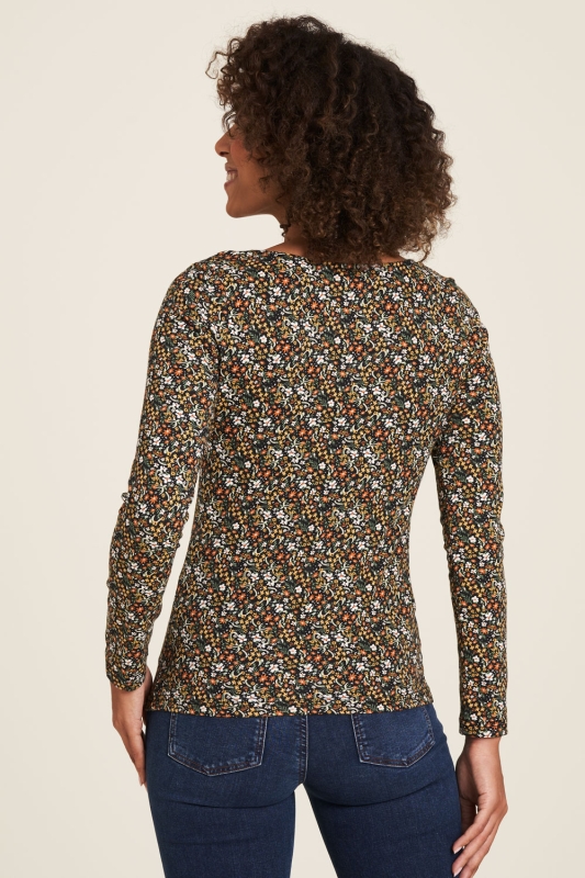 Shirt mit Wasserfallausschnitt - flora